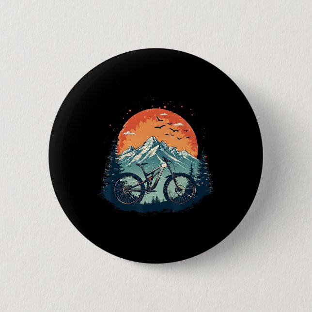 Fahrradillustration Downhill-Mountainbiking Button (Vorderseite)