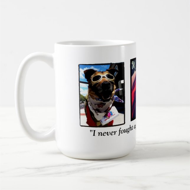 Fahrradkrieger-Tasse 15 Unze Tasse (Links)