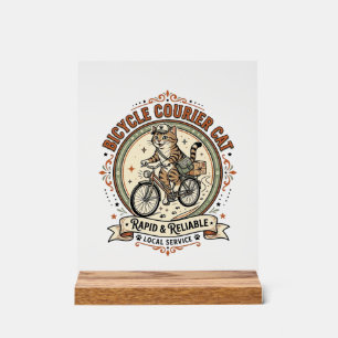 Fahrradkurier Katze Fahrradkurier Katze Vintage Ve Acrylschild
