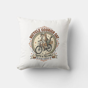 Fahrradkurier Katze Fahrradkurier Katze Vintage Ve Kissen