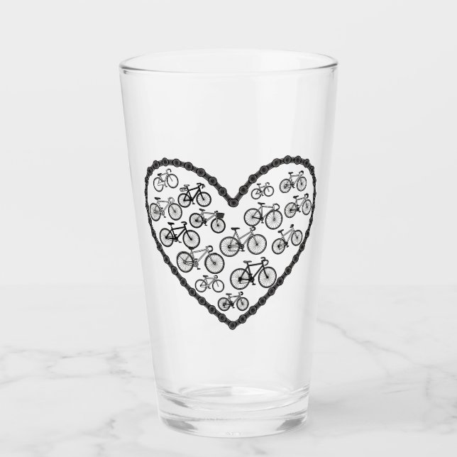 Fahrradliebe Glas (Vorderseite)