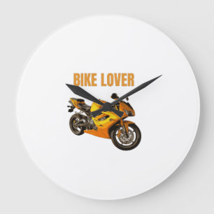 Fahrradliebhaber Motorrad T-Shirt Sport Bike Fah Große Wanduhr