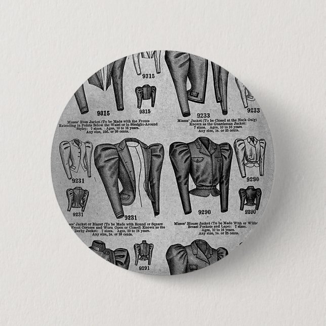 Fahrradmode 1897 - Vintage Button (Vorderseite)