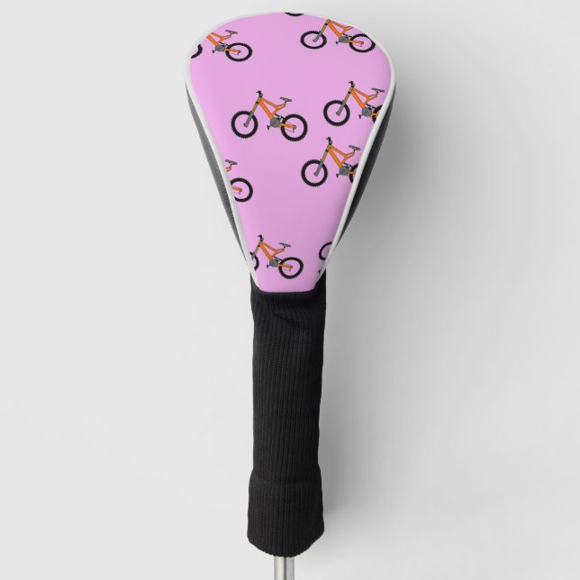 Fahrradmuster auf Rosa Golf Headcover (Vorderseite)