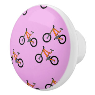 Fahrradmuster auf Rosa Keramikknauf