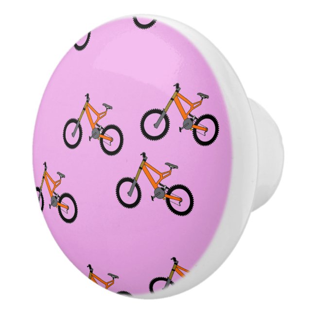 Fahrradmuster auf Rosa Keramikknauf (Rechts)