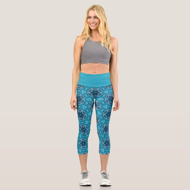 Fahrradmuster Capri Leggings (Vorderseite)