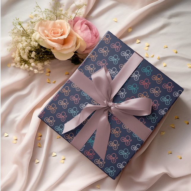 Fahrradmuster Cartoon Geschenkpapier (bicycle cartoon birthday packing gift wrap,gift wrapping paper,return gift wrap paper,paper gift)