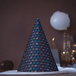 Fahrradmuster Cartoon Partyhütchen