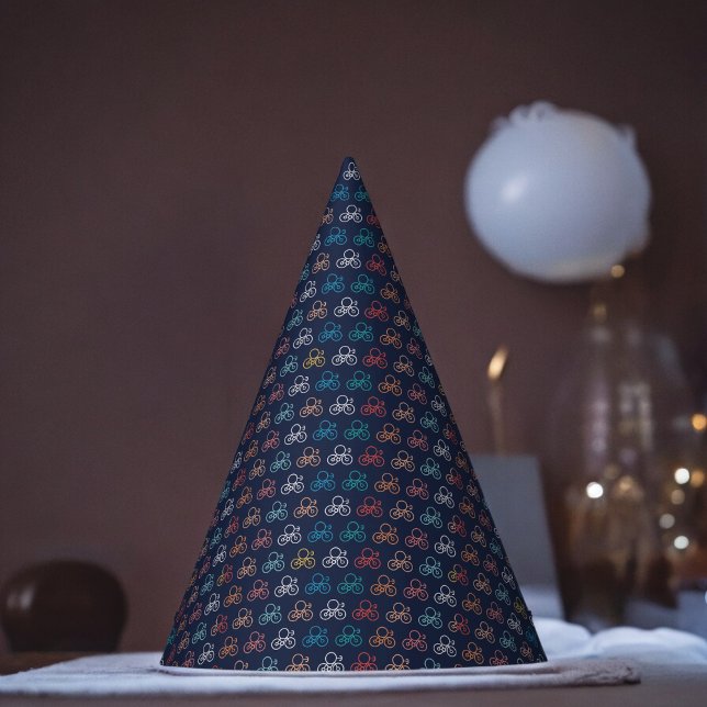 Fahrradmuster Cartoon Partyhütchen (Bicycle cartoon Paper party hat, Kids,adults,party birthday hat,Baby Shower,wedding,celebration hat)