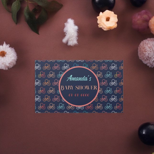 Fahrradmuster Cartoon Rechteckiger Aufkleber (Bicycle pattern party theme sticker,birthday party sticker,gift pack,envelope,return gift sticker)