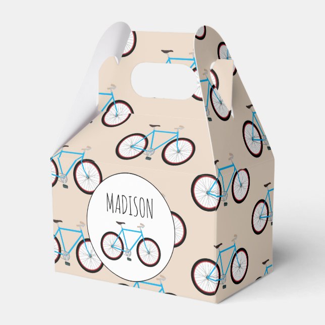 Fahrradmuster Individuelle Name Geschenkschachtel (Vorderseite)