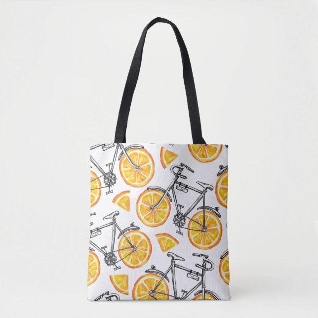 Fahrradorangen: Wasserfarbenes Sommermuster (Vorderseite)