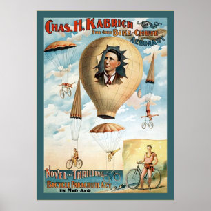 Fahrradparachute Act ~ Vintages Leistungspaket Poster