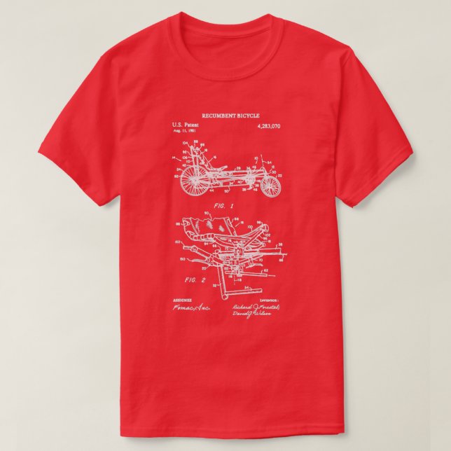 Fahrradpatent, Fahrradgeschenk für den Auflieger T-Shirt (Design vorne)