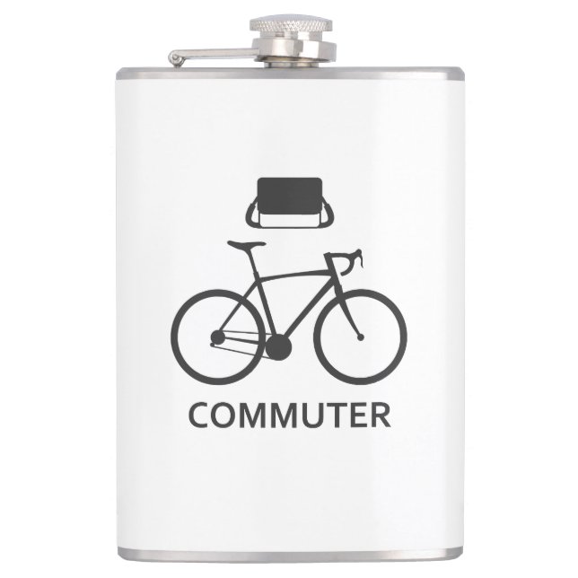 Fahrradpendler-Kolbenflasche Flachmann (Vorderseite)