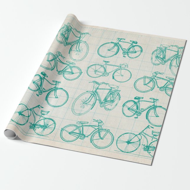 Fahrradplan-Entwurfs-Packpapier Geschenkpapier (Ungerollt)
