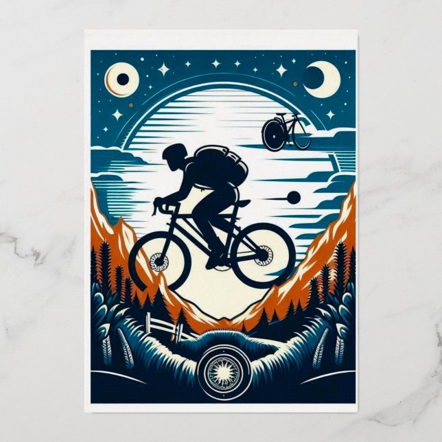 Fahrradposter Folien Feiertagskarte (Vorderseite)