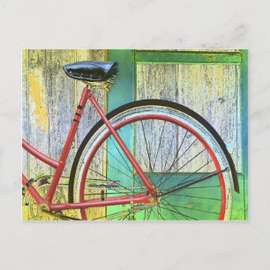 Fahrradrad Radfahren Altes Schild Postkarte