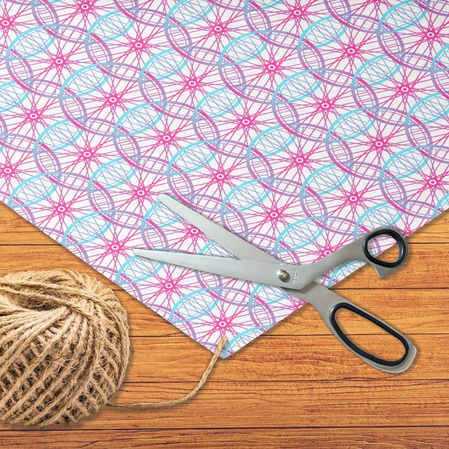 Fahrradrad rosa blaues Muster Seidenpapier (Von Creator hochgeladen)