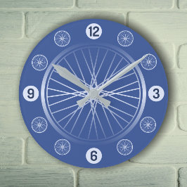 Fahrradräder blau runde wanduhr