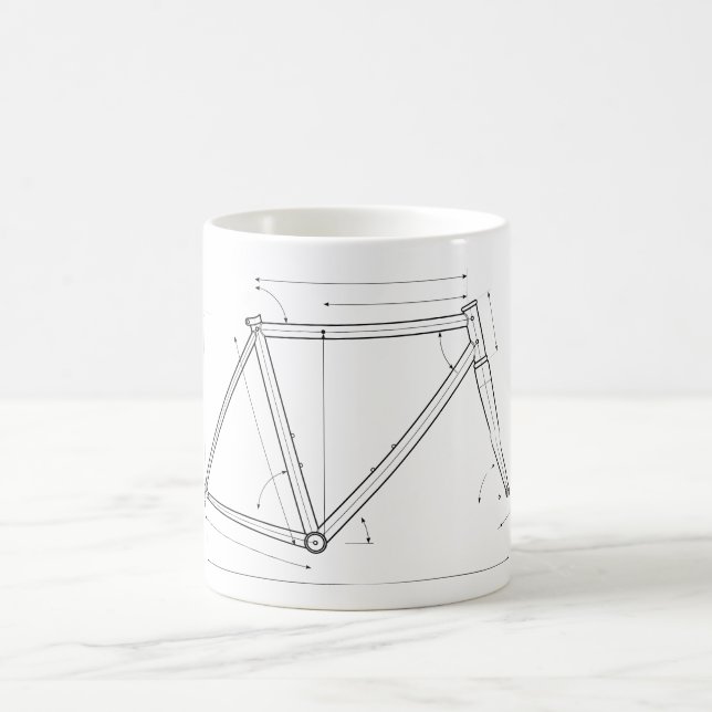 Fahrradrahmen-Geometrie-Diagramm  Kaffeetasse (Mittel)