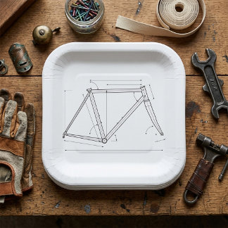 Fahrradrahmen-Geometrie-Diagramm Pappteller