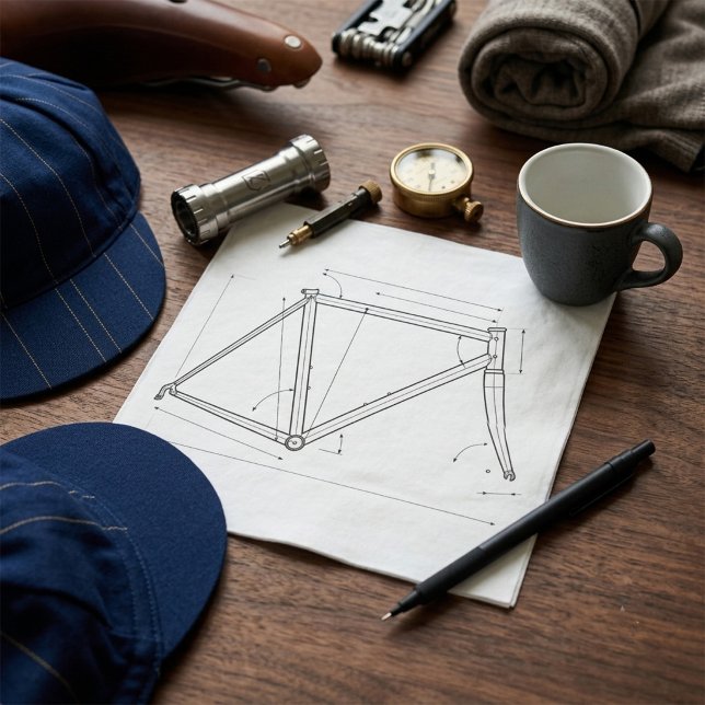 Fahrradrahmen-Geometrie-Diagramm  Serviette (Von Creator hochgeladen)