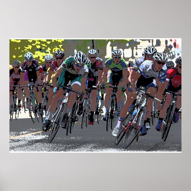 Fahrradrennen 36 x 24 Poster (Vorne)