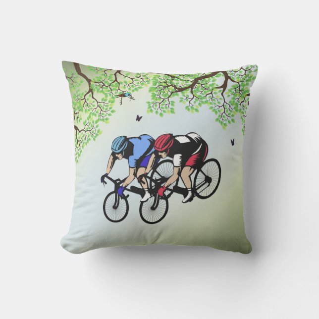 Fahrradrennen Kissen (Vorderseite)