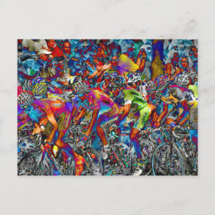 Fahrradrennen Postkarte