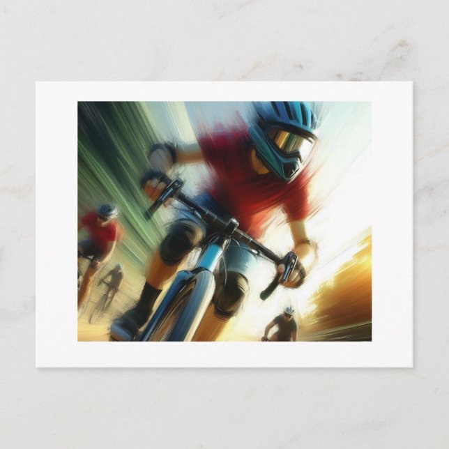Fahrradrennen, Postkarte (Vorderseite)