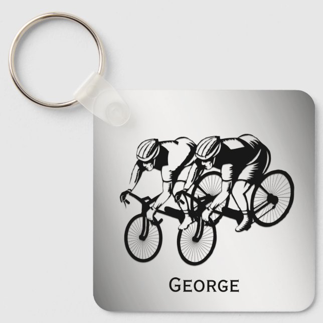 Fahrradrennen Silver Personal Schlüsselanhänger (Vorderseite)