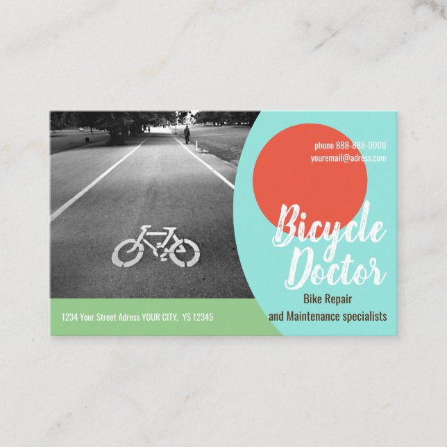 FAHRRADREPARATUR Euro, 3.346" x 2.165" Visitenkart Visitenkarte (Vorderseite)