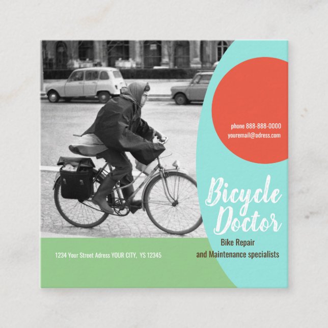FAHRRADREPARATURplatz, 2,5" x 2,5" Visitenkarte (Vorderseite)