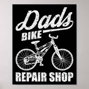 Fahrradreparaturwerkstatt Lustiger Vater Mountainb Poster