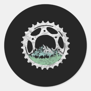 Fahrradritzel Und Bäume Mountainbiken Vintage Na Runder Aufkleber