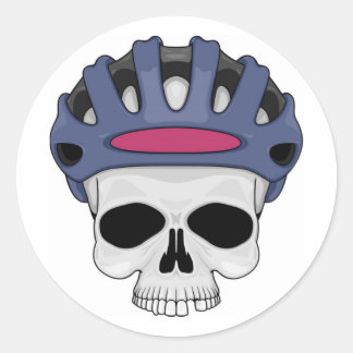 Fahrradschädel Runder Aufkleber