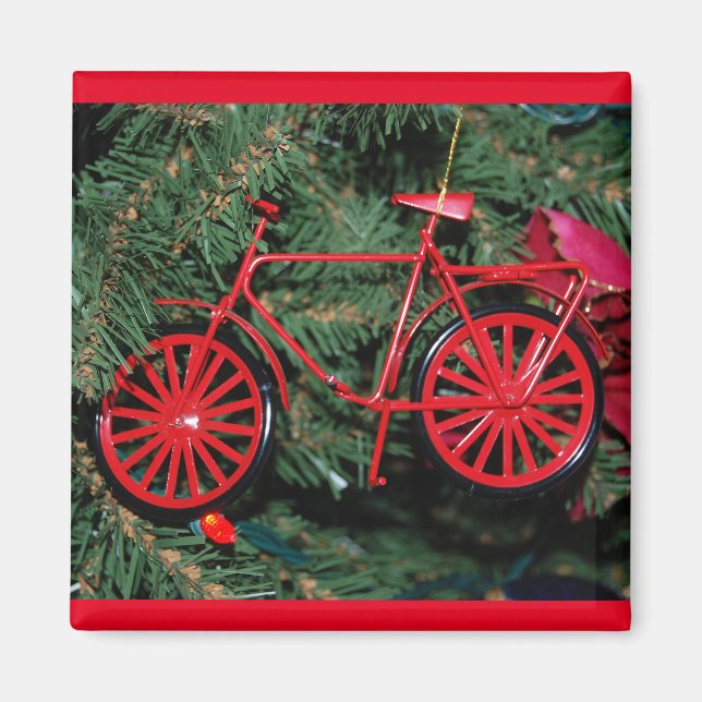 Fahrradschmuck auf einem Weihnachtsbaum Magnet (Vorne)