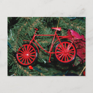 Fahrradschmuck auf einem Weihnachtsbaum Postkarte