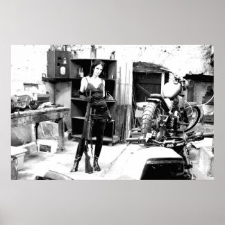 Fahrradschuppen mit Gewehr und Jack Poster