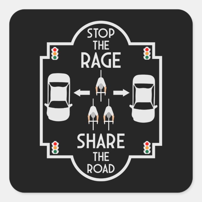 Fahrradsicherheit Quadratischer Aufkleber (Vorderseite)