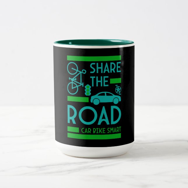 Fahrradsicherheit Zweifarbige Tasse (Mittel)