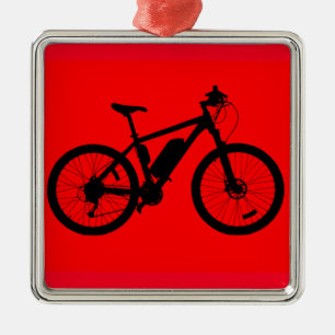 FahrradSilhouette Silbernes Ornament