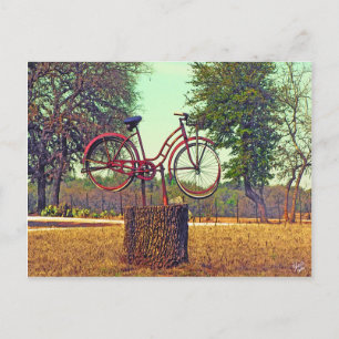 Fahrradskulptur auf der Kneese Rd., Crabapple, TX Postkarte