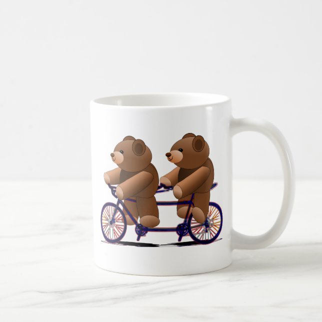 Fahrradtandem, Teddy Bären drucken Tasse (Rechts)