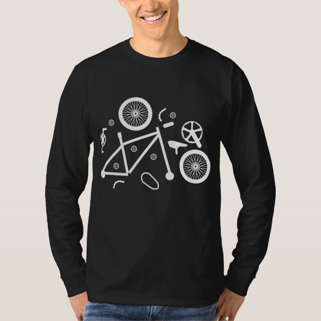 Fahrradteile Fahrradanatomie T-Shirt (Vorderseite)