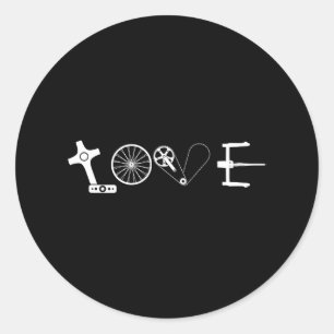 Fahrradteile Liebe Fahrradfahren Runder Aufkleber