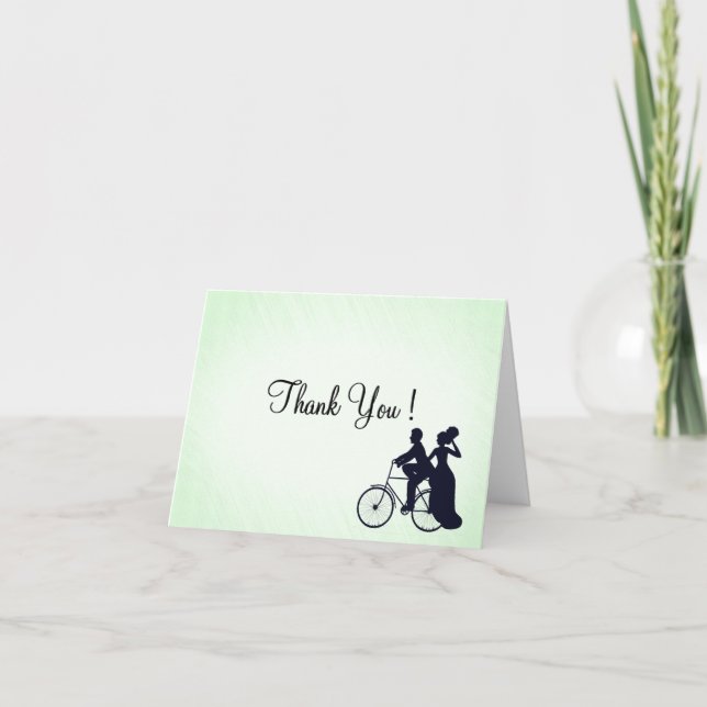 Fahrradthema Hochzeit Einladung Minte (Vorderseite)