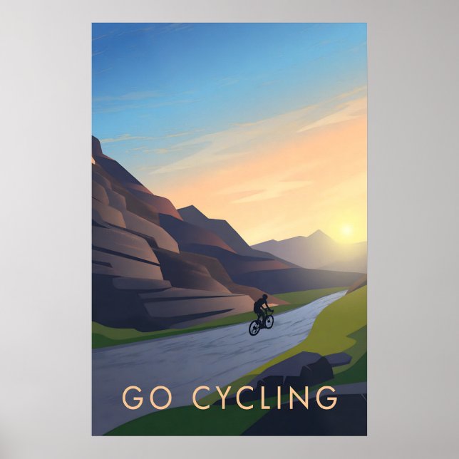 Fahrradtourismus Reiseplakat Poster (Vorne)